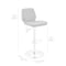 Armen Living Sabine Adjustable Swivel Cream Faux Leather with Walnut Back and Chrome Bar Stool LCSBBAWACR - alternate 3